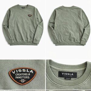 Vissla Crewneck Sweatshirt Large Green Surf Skate Casual Pullover